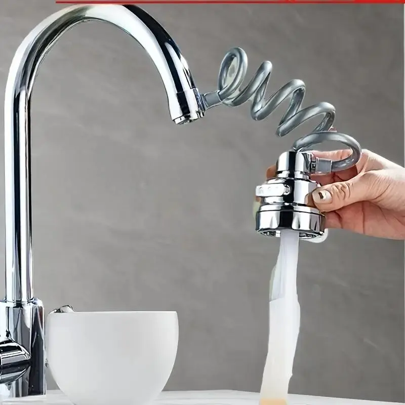Kitchen Bathroom Faucet Aerator, Modern 3-mode Rotatable Sink Sprayer with Flexible Hose, Splash-proof Tap Extension, Home Bathroom Sink Faucet, Faucet Sprayer Attachment, Rotating Faucet Extender