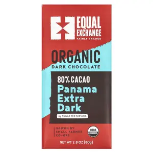 Equal Exchange Organic Dark Chocolate, Panama Extra Dark, 80% Cacao, 2.8 oz (80 g)