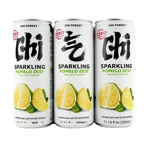 Chi Forest Sparkling Water, Yuzu Flavor, 330ml Cans (6-Pack) - Zero Sugar, Zero Calorie, Zero Fat, Popular Asian Drink