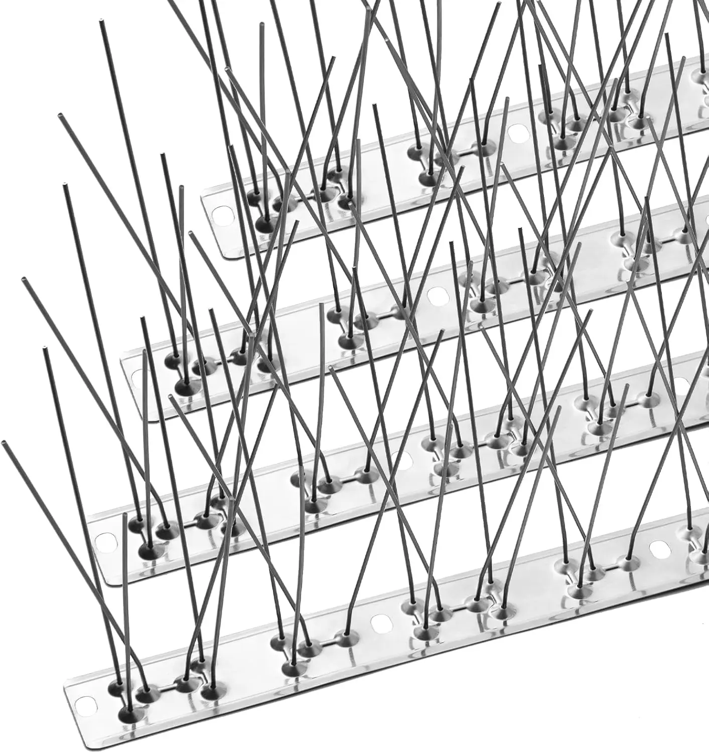 Bird Spikes with Stainless Steel Base, Durable Bird Spikes Arrow Pigeon Spikes Fence Kit for Keeping Small Bird, Crows and Woodpeckers Away, Covers 3.4 Feet(1.04m)