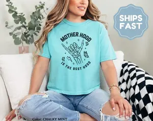 Motherhood Skull Graphic T-Shirt, Edgy Mom Life Shirt, Comfort Colors Boxy Tee Women, Trendy Mothers Day Gift, Cool Mom Outfit