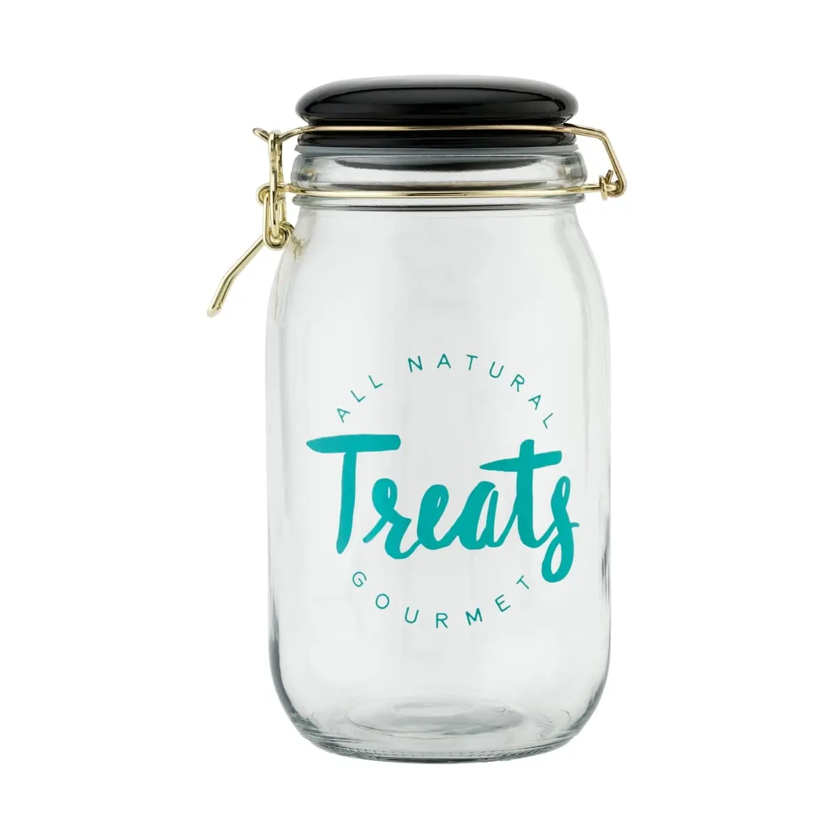 10 Strawberry Street 7CN577 50 oz Bandit Glass Preserving Container - Silicone-Lid Airtight Kitchen Food Storage Canister with Latch, 8.5" Height, 2.76 lbs Container & Lid Jars