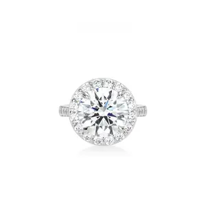 VAMERAY #12118 8 Carat Halo Round White Ring