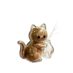 Pet Hair Keepsake Box, Cute Cat Fur & Whisker Transparent Storage Box, Creative Cat-Shaped Magnetic Fridge Magnet