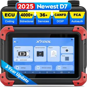 XTOOL D7 Bidirectional Car Scan Tool 2025 V2.0 Automotive Diagnostic, Active Tests, Coding, OE-Level Full System Diagnosis 36+Maintenance OBD2 Scanner 3-Year Free Update, Crank Sensor Relearn, FCA Autoauth, CAN FD,DoIP, Android 10 Bi-Directional Vehicle