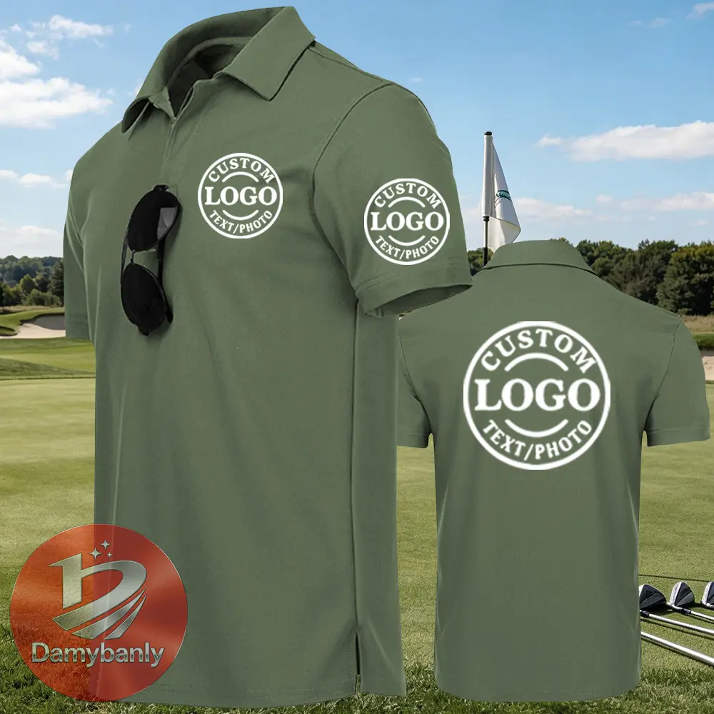 Custom Men'S Polo Shirt, Design Your Own Custom Photo Polo Shirt, Suitable for Family Customization, LOGO Customization, Breathable Fabric, Ideal for Business and Leisure, Golf, Tennis, Casual Style, All-Season Wear-Men's POLO Shirts - Ideal Holiday Gifts