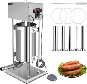 ROVSUN 66LBS/30L Electric Sausage Stuffer, Adjustable Speed Stainless Steel Sausage Maker Meat Stuffer, Heavy Duty Vertical Electric Stuffer Sausage Filler with 5 Stuffing Tubes, Home & Commercial