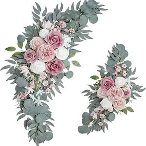 High-End Wedding Archway Flower Welcome Decoration Set, Artificial Fake Flowers, Artificial Flowers Outdoor Arrangement, Two-Piece Set Factory Direct Sale, Artificial Flowers For Outside