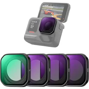 K&F CONCEPT Screw On PL & ND Filter Set Compatible with Insta360 Ace Pro 2, 4 Pack PL+ND8+ND16+ND32 Neutral Density Polarizer Filter Kit Action Camera Accessories(Not for The ace pro 2 New Lens Model)