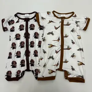 Toddler Clothing Hunting Dog Duck Zipper Romper Pjs Machine Washable