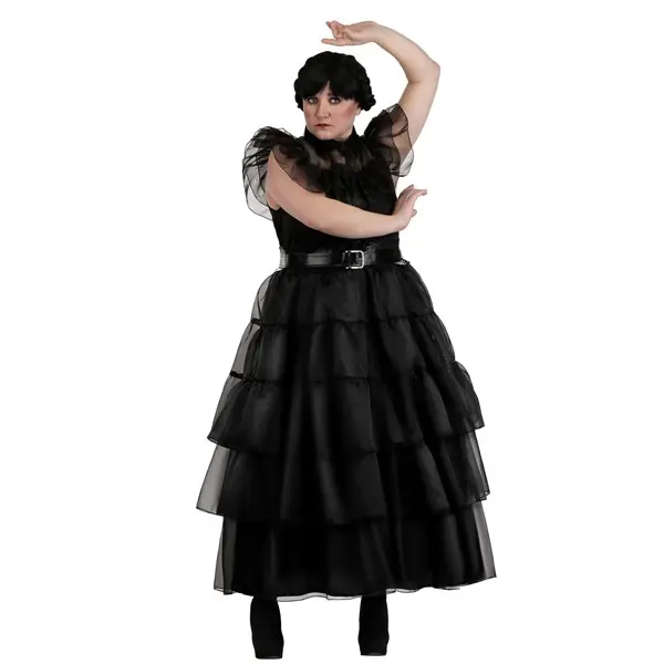 Plus Size Wednesday Rave'N Dance Costume Dress for Women