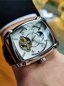 Men's Mechanical Watch, Classic Business Watch, Stylish Hollow Design, Skeleton Watches, Unique Party Men's Mechanical Wristwatch Gift