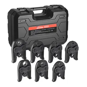 7-Piece Pressing Jaws Set, 1/4" to 1-1/8" for RLS Copper Pipes, Compatible with Standard Press Tools, Suitable for High-Pressure HVAC/R Applications, Includes Case, Designed for Copper Tube Crimping in HVAC Installations