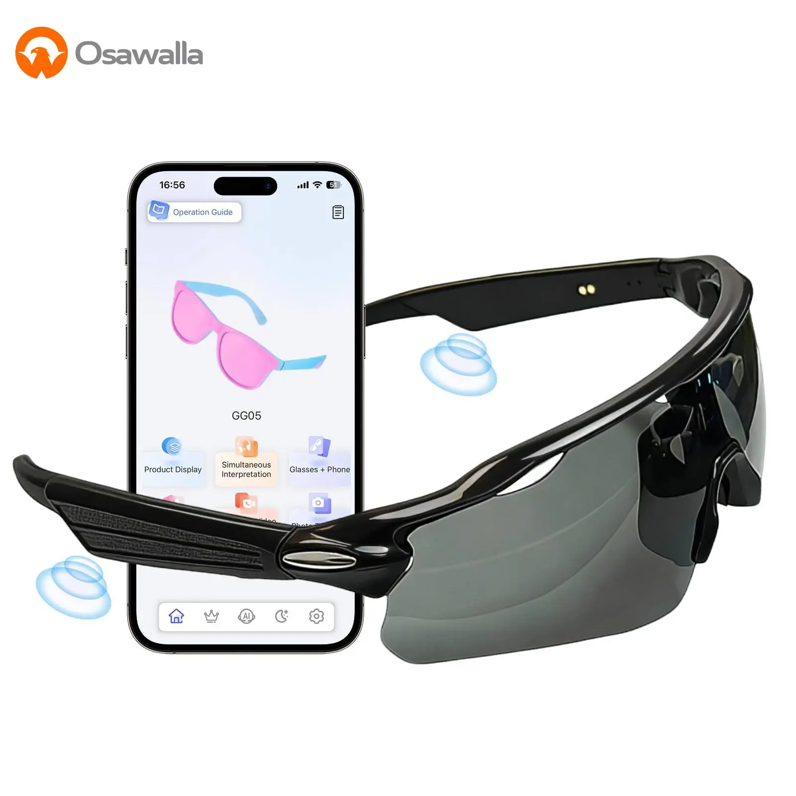Smart AI Glasses with Open-Ear Speakers,Bluetooth Sunglasses for Men Women , Voice Assistant, Touch Control, UV400 Polarized Lens, Magnetic Charging, 5-6H Playtime for Cycling, Running, Driving, Golf fathersdaygift,back to school,back to school haul