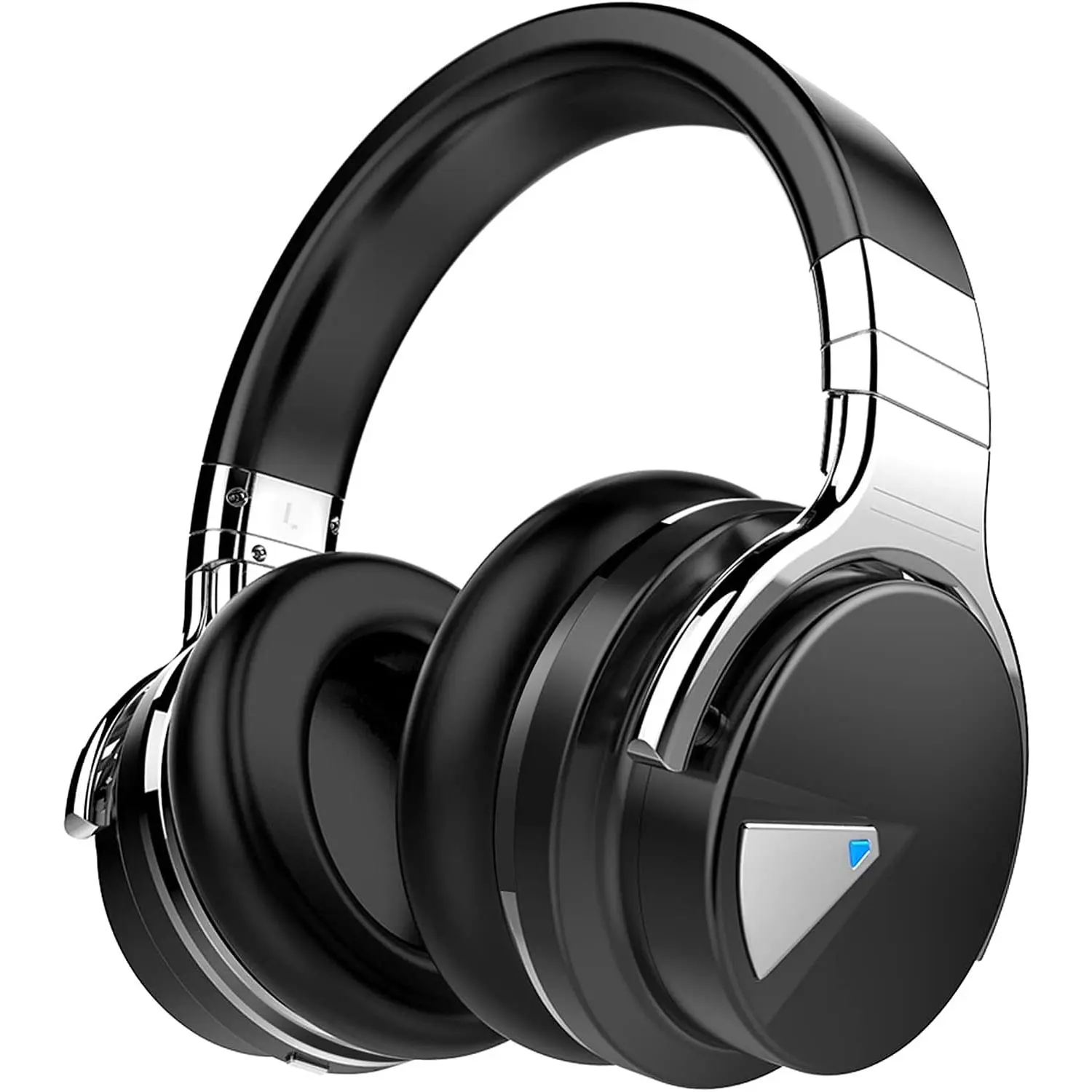 E7 Active Noise Cancelling Headphones Bluetooth Headphones with Microphone Deep Bass Wireless Headphones Over Ear, Comfortable Protein Earpads, 30 Hours Playtime for Travel/Work, Black