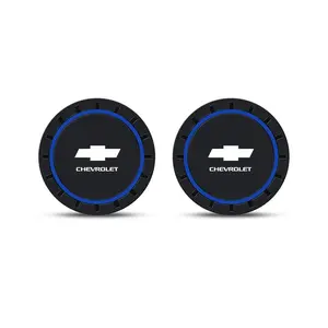 2pcs Car Coaster Non-Slip Silicone Mat, Water Cup Anti-Slip Pad, for Chevrolet Captiva Impala Groove Sonic Trax Aveo Matiz Spark Onix