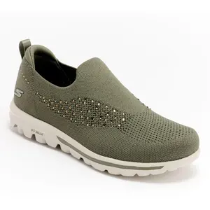 Skechers GO WALK Travel Rhinestone Slip-Ons - Blingy Glam