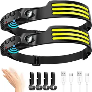 LED Headlamp Induction Head Lamp Built-in Battery USB Rechargeable Head Flashlight Outdoor Camping Fishing Sensor Headlight