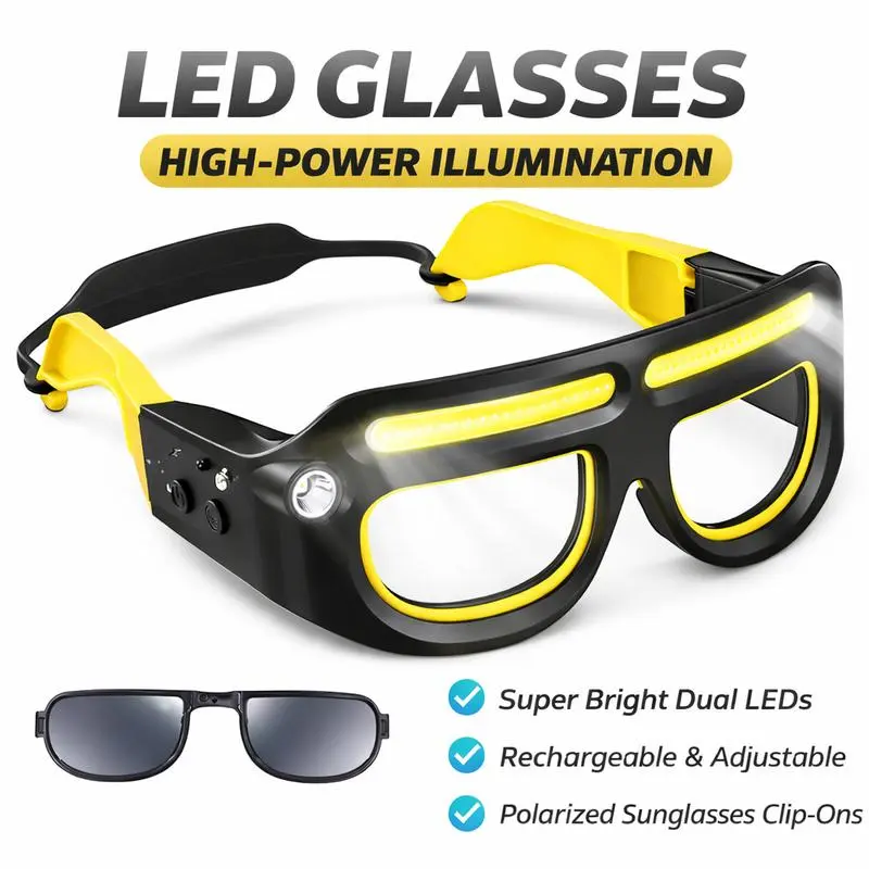 Glasses lamp Protective Lighted Safety Glasses with Hands-Free Motion Sensor, Wraparound Design with 5 Modes, USB-C Rechargeable & IPX4 Waterproof, Accessories, Water Proof
