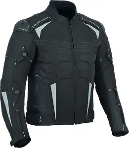 MOTORCYCLE JACKET FOR MEN WATERPROOF TEXTILE WITH 7 ARMOURS BIKERS CJ-34 (S)
