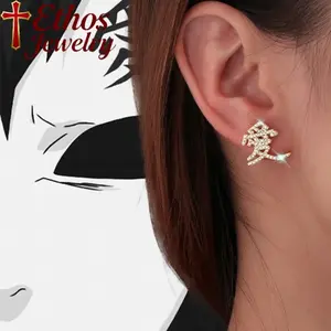 Ethos Gaara D-color "Love" Stud Earrings Inlaid with AAAAA Cubic Zirconia Copper Unisex Daily Wear Jewelry Elegant Design Dazzling