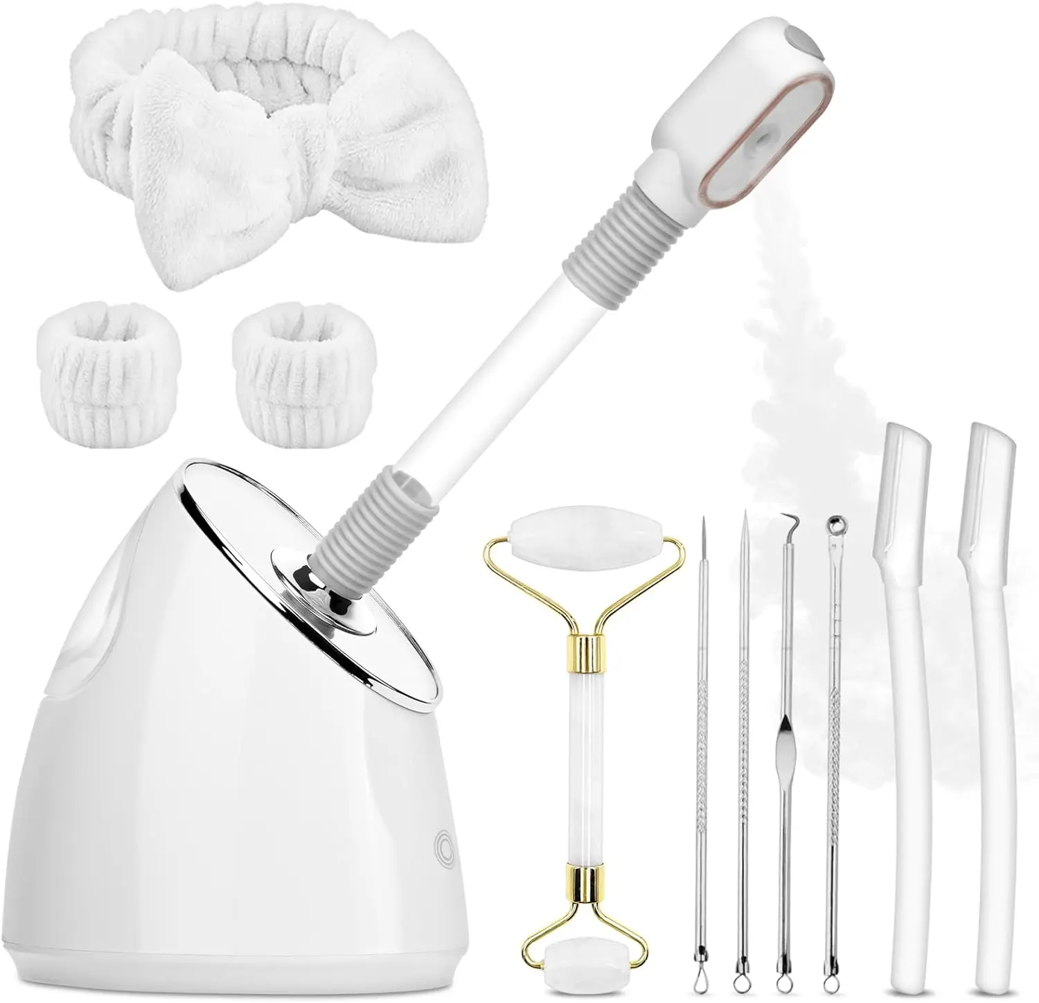 2025 Pjordo New Style Facial Steamer Spa Kit, Nano Ionic Face Steamer for Deep Cleaning Unclogs Pores, Warm Mist Humidifier Steamer for Face Home Sauna SPA, Self Care Gifts for Women Aesthetic Cleansing