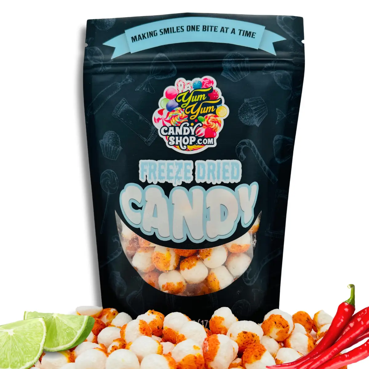 Chamoy Sour Lemon Balls Freeze Dried Candy Chili Lime Flavor Snack Sweet Freeze Dried Tangy
