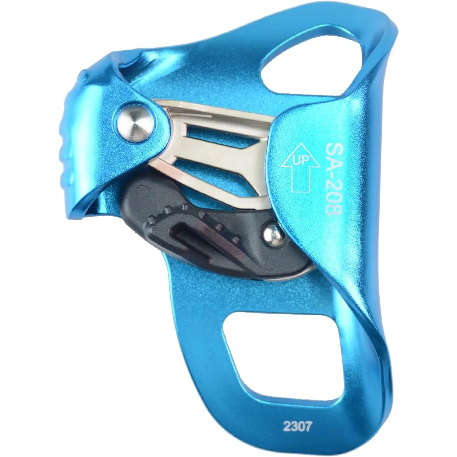 Aluminum Alloy Chest Ascender with a Stainless Steel Sharp-Tooth Cam for 8-13mm Rope, Outdoor Gear for Rock Climbing, Arborist Work, and Rescue, Arborists, 220Lb, 630 Stainless Steel, Self-Cleaning, Climbers