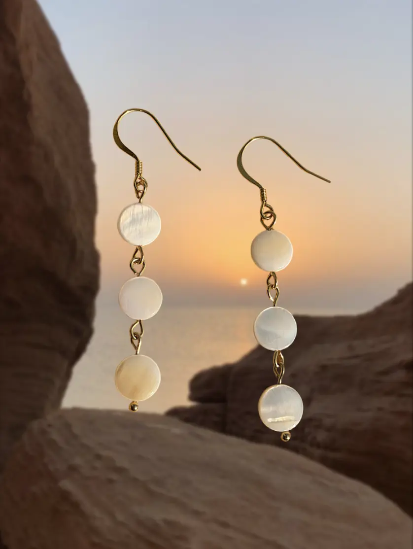 COCONUT WATER EARRINGS 18k gold plating