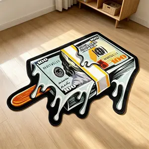 Funny Irregular Rug for Bedroom, Melting Dollar Popsicle Carpet, American Hip-Hop Home Decor, Non-Slip Living Room Mat, Floor Mat, Home Decor Rugs, Birthday Gift