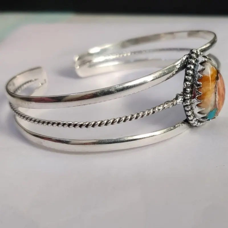 Bohemian Alloy Cuff Bracelet - Elegant Turquoise Mosaic Synthetic Gems Vintage Open Bangle, Ideal for Party Occasion, Anniversary Gifting, Adults