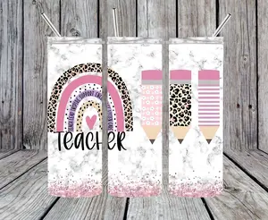 Cute Teacher 20 oz Stainless Steel Tumbler - Ideal for School Supplies and Beverages - Bottle, Drinkware tumblers