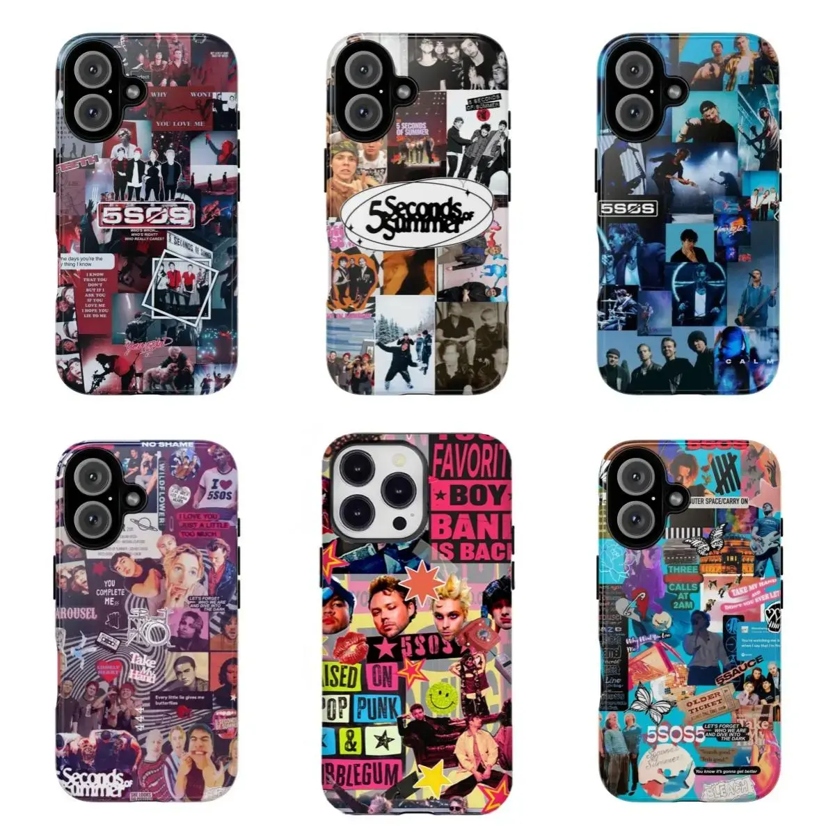 Nostalgic 5SOS Collage Smartphone Casing, Last Case You'll Ever Need – Military Drop-Tested Tough Armor for iPhone 17 16 15 14 13 12 11 Pro Max Plus