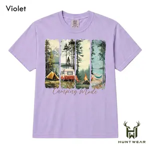 Comfort Colors Camping Mode Shirt, Vintage Camping Graphic Tee, RV Camper T-Shirt, Outdoor Adventure Shirt, Nature Lover Campfire Gift Men And Women