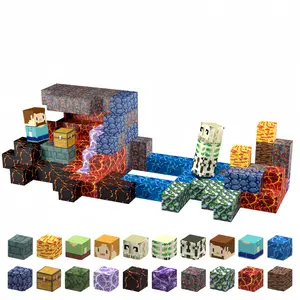 Magnetic Blocks pixelated design-213PCS Magnetic Building,Portal Dinosaur Red Brick，Light Up Magnet Cubes, STEM Montessori Sensory Toys for Kids Boys Girls Ages 4-8 Christmas Birthday Gifts Multifunction
