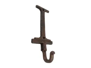 360 Stand Handcrafted Model Ships K-9056-I-rc Rustic Copper Cast Iron Letter I Alphabet Wall Hook, 6x1x3 in, for Home Decor, Decoration, Door