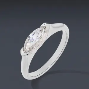 1CT Marquise Shape Moissanite Ring – High-Quality Synthetic Moissanite in 925 Sterling Silver – Perfect for Special Occasions