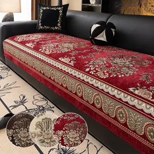 Modern Chenille Anti-Slip Sofa Cushion, Luxury High-End Couch Cover for Living Room Bedroom Office, Washable