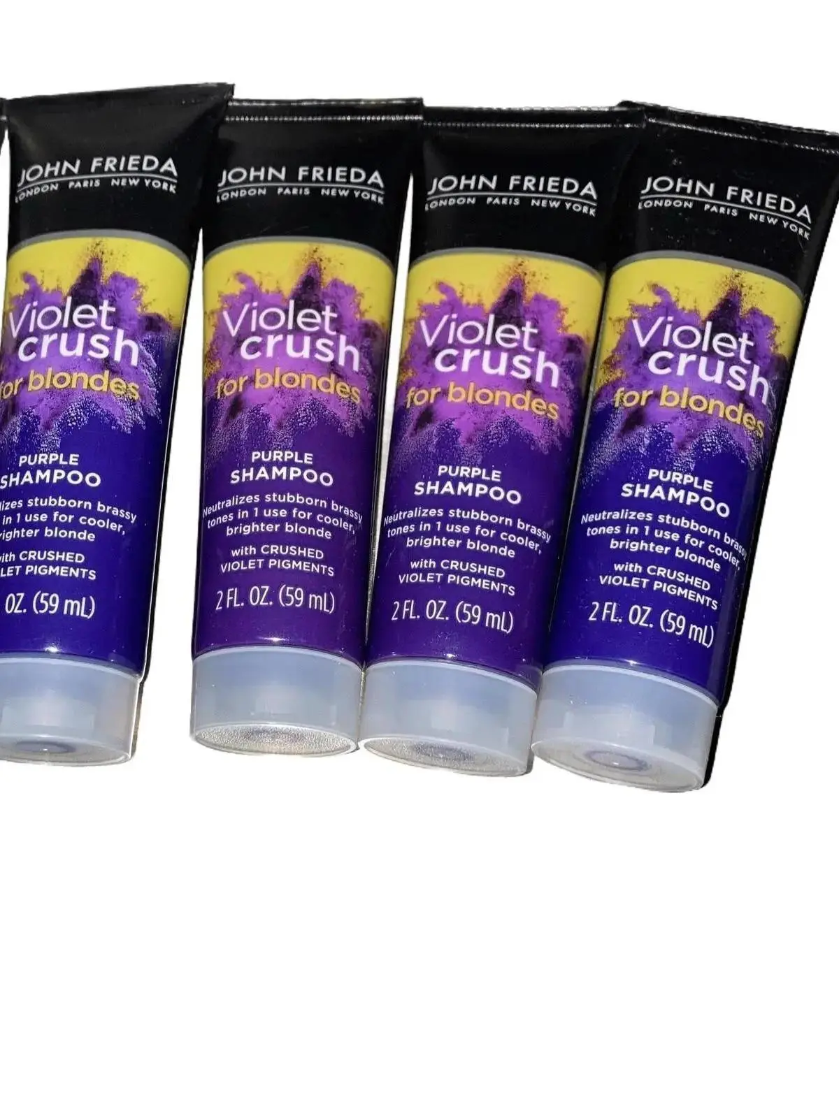 John Frieda Violet Crush Purple Shampoo, Color Safe Neutralizing Shampoo for Blonde Hair, Knocks Out Brassy Tones with Crushed Violet Pigments, 2 oz, Fragrance, Haircare, Salon