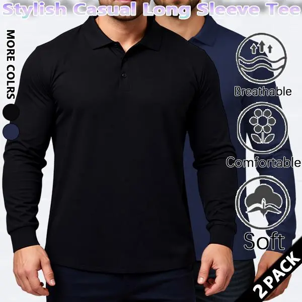 Men's Fitness All-Season Comfortable T-Shirt, Versatile Long-Sleeve Polo Shirt, Lapel Collar, Casual, Elastic, Solid Color, Slim Fit, Wrinkle-Free, Breathable, Figure-Flattering Men's Fitness All-Season Comfortable T-Shirt, Versatile Long-Sleeve Polo Shirt, Lapel Collar, Casual, Elastic, Solid Color, Slim Fit, Wrinkle-Free, Breathable, Figure-Flattering