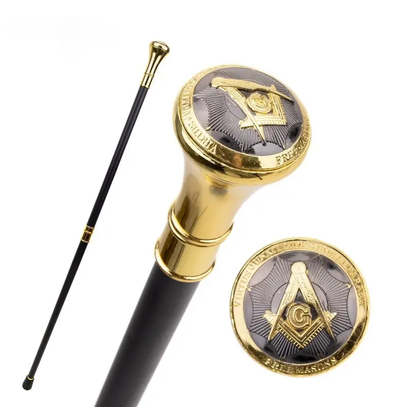 Golden Freemason Lodge Freemason Badge Staff - Fashionable Staff - Gentleman'S Staff - Helix Handle - 36.61 Inches - Decoration Staff - Halloween Gift - Christmas Gift-#SummerWins#DealsForYouDays#father'sdaygift