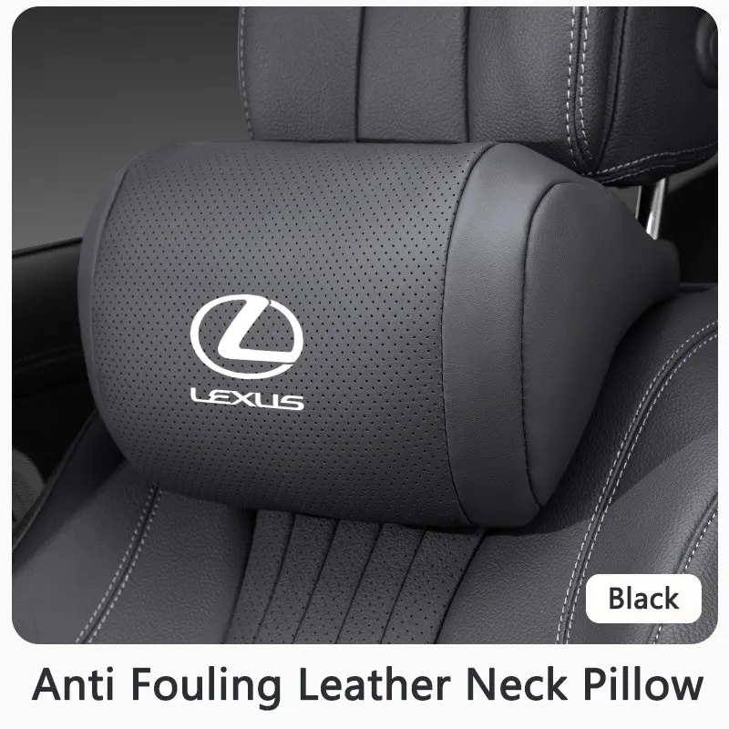 Luxury Nappa Leather Automotive Car Seat Headrest, Soft and Fluffy Neck Pillow, Protective Vehicle Interior Accessory, Car Accessories, Compatible with Lexus Models
