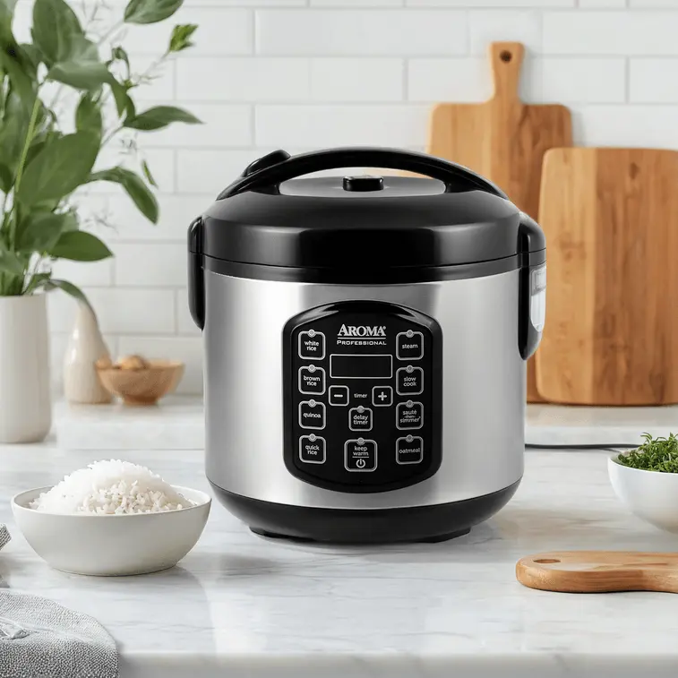 AROMA Professional ARC-954SBD Digital Rice Cooker Slow Cooker & Food Steamer 2.5QT with Delay Timer and Versatile Cooking Options, 2L capacity – Cooks up to 8 cups of cooked rice / 4 cups of uncooked rice Multifunction Appliance