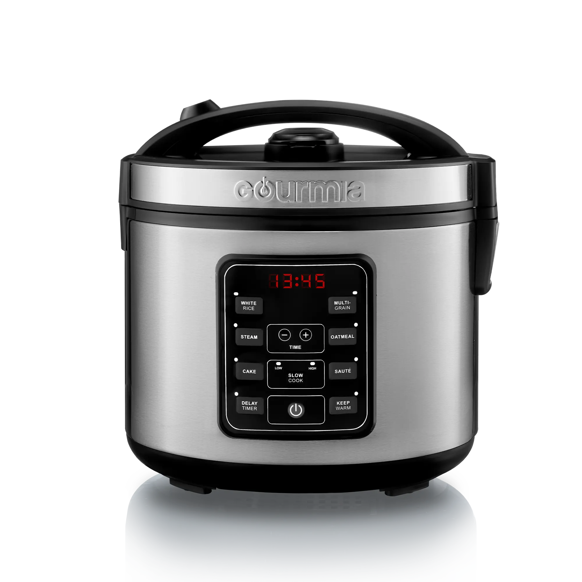 Gourmia Multifunction Rice Cooker (5 Qt/20 Cup Capacity) - Digital Controls, Nonstick Pot, Steam Tray, 6 Cooking Presets, Delay Timer, Keep Warm Function, Advanced Features for Convenience, Effortless Cooking with Precision