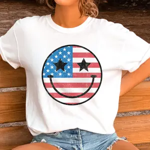 Vintage USA Graphic Tees Retro America Shirt Stars and stripes tee Party In The USA Tees 4th of July USA Tshirts Flag USA Smiley Face T-Shirts Family USA Holiday Tops Patriotic Hot Dog Tees Stars and Stripes Tops America the Beautiful T-Shirts