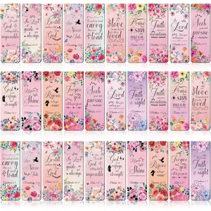 Verse  Bookmarks - 30 count Christian Inspirational Floral Bookmark Reading Women  Catholic Religious Scripture Book Markers Church Supplies Teachers Students School Gifts