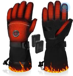 Heated Gloves, 5V 6000mAh Rechargeable Heated Gloves for Men Women, Waterproof & Upgrade Non-Slip Electric Heating Glove for Motorcycling, Hunting, Skiing, Outdoor Work