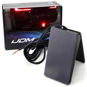 Universal Smoked Lens 15-LED Rear Bumper Diffuser Rear Fog Pilot Light Kit With Racing Car Style Strobe Brake Feature & Adjustable Add-On Mounting Bracket For Car SUV