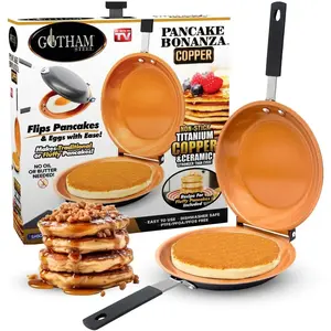 STANDARD GOODS 7 In. Non-Stick Ti-Ceramic Pancake Bonanza, The Easy Double Flip Pan