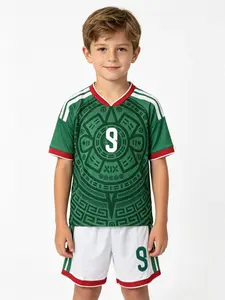 Sports Set, Breathable Shirt, European Football Jersey, Mexican Style, Gift for Kids, Soccer Clothes, Training Gear, Casual Shorts
